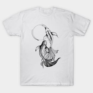 Koi fish couple | Enso circle | Love dance | Feng shui T-Shirt